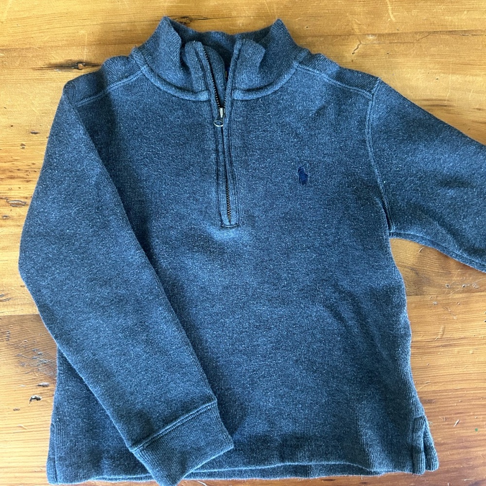 POLO by RL Gray Half-Zip Pullover